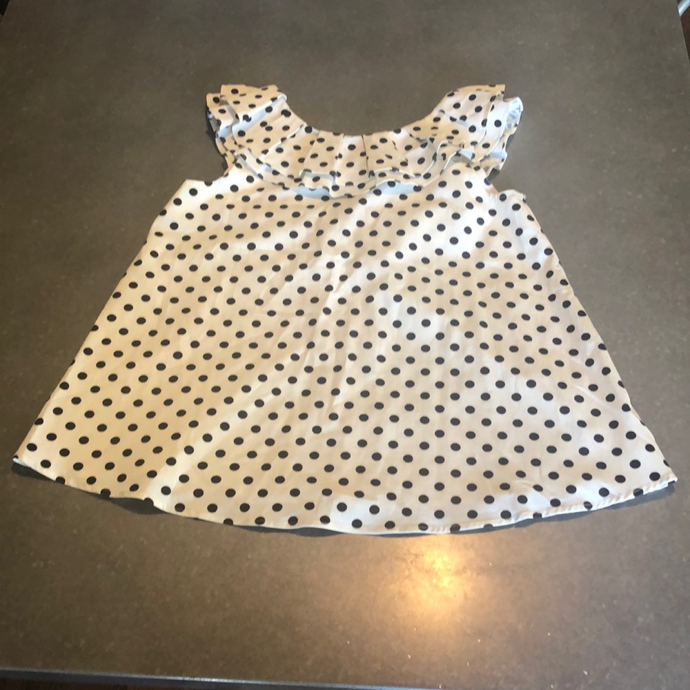 Sara Campbell White & Black Polka Dot Top